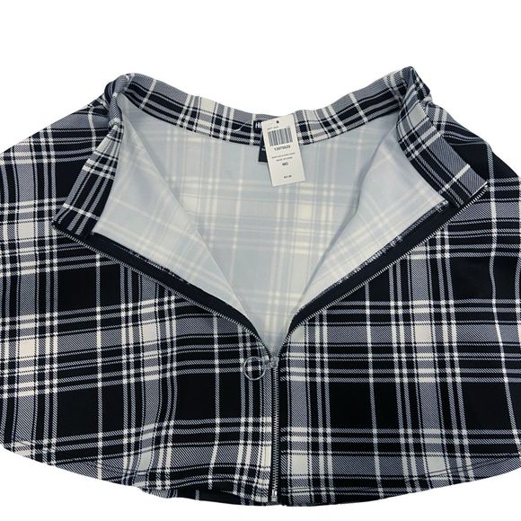 Hot Topic | NWT Black & White Plaid O-Ring Skater Skirt Pockets, Junior’s Medium - Picture 7 of 12
